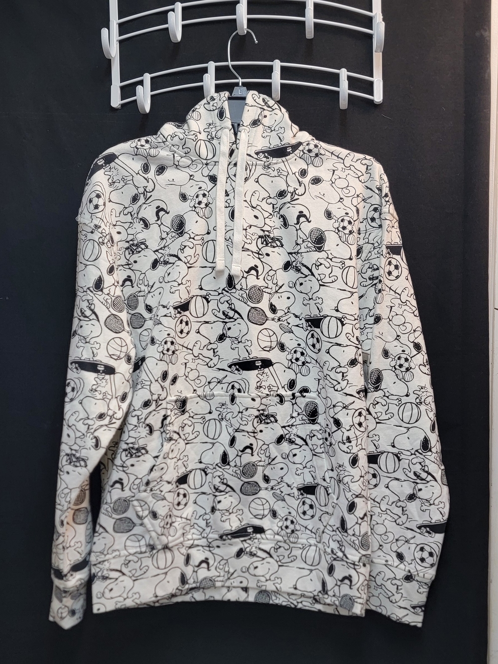 Levi's White & Black Graphic Zip-Up Sweater
